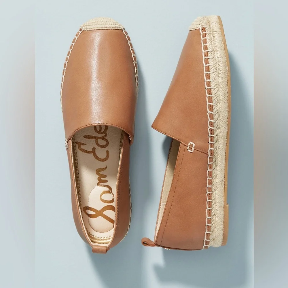 Sam Edelman Women’s Kesia Light Brown Genuine Leather Espadrille Flats sz 7M